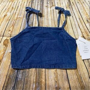 NWT Free Assembly Blue Jean Denim Cropped Top